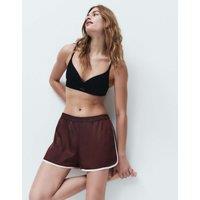 M&S Dream Satin Pyjama Shorts Mahogany