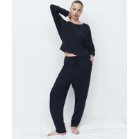 M&S Flexifit Cuffed Leg Lounge Pyjama Set Navy