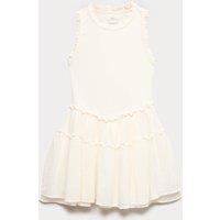 M&S Cotton Rich Drop Waist Dress (6-16 Yrs) Ivory