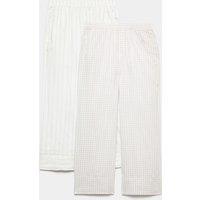 M&S 2 Pack Pure Cotton Printed Pyjama Bottoms Grey Mix