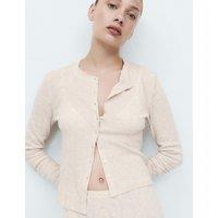 M&S Cotton Blend Pointelle Lounge Cardigan Oatmeal
