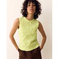 Per Una Pure Cotton Shirred Sleeveless Top Soft Lime