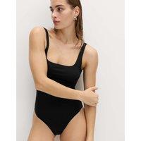 M&S Panelled Sculpt Scoop Neck Swimsuit Black
