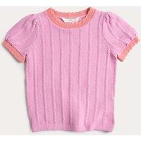 M&S Pure Cotton Knitted Top (2-10 Yrs) Soft Magenta