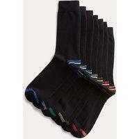 M&S 7 Pack Cool & Fresh Striped Cotton Rich Socks Black Mix