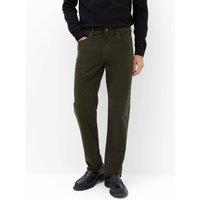 M&S Straight Fit Italian Moleskin 5 Pocket Trousers Dark Green