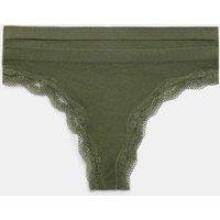 M&S 2 Pack Jasmine Lace Seamless Thongs Khaki