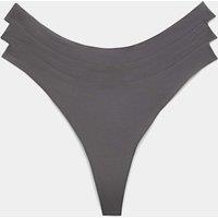 Body by M&S 3 pack Body Invisibles No VPL Dipped Thongs Dark Grey