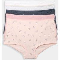 M&S 5pk Cotton Lycra High Rise Shorts Nightshade