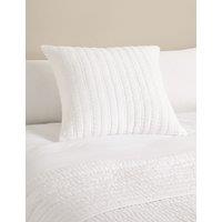 M&S Pure Linen Textured Large Decorative Cushion White