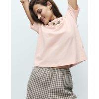 M&S Cotton Rich Printed Pyjama Set Pink