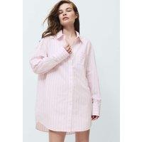 M&S Pure Cotton Striped Nightshirt Pink Mix