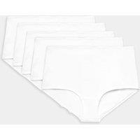M&S 5 Pack Pure Cotton High Rise Shorts White