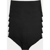 M&S 5 Pack Pure Cotton High Rise Shorts Black