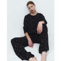 M&S Pure Cotton Printed Pyjama Set Black Mix