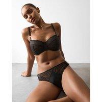 Autograph Lace with Silk Wired Balcony Bra (F-H) Black