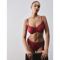 Autograph Silk & Lace Wired Minimiser Bra C-G Claret