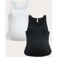 M&S 2 Pack Maternity Seamless Scoop Neck Vests Black Mix