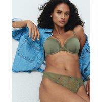 M&S Jasmine Lace Wired Demi Cup Bra (A-E) Khaki