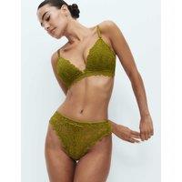 M&S Sabine Lace Non Wired Plunge Bra A-E Antique Green