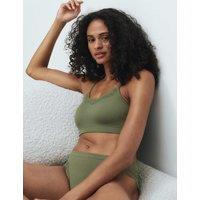 M&S Jasmine Lace Non Wired Seamfree Crop Top Khaki