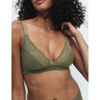 M&S Jasmine Lace Non Wired Plunge Bra A-E Khaki