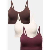 M&S 3pk Seamless Non Wired Bralettes Wine Mix