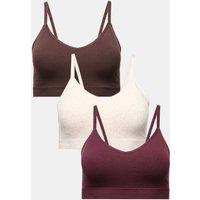 M&S 3 Pack Seamless Non Wired Bralettes Wine Mix