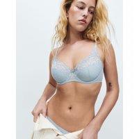 M&S Amelia Lace Wired Full Cup Bra A-E Light Steel Blue