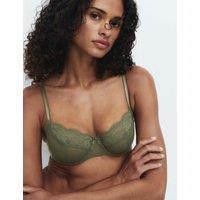 M&S Jasmine Lace Wired Balcony Bra A-E Khaki