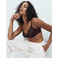 M&S Amelia Lace Natural Lift Full Cup Bra A-E Dark Aubergine