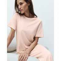 M&S Cotton Modal Printed Long Nightdress Pink