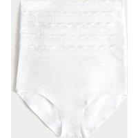 M&S 5pk Cotton Lycra & Lace Full Briefs Dusky Pink