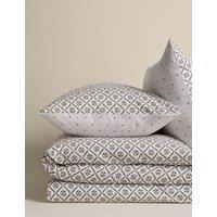 M&S Cotton Blend Geometric Tile Bedding Set Khaki