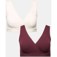 M&S 2 Pack Lounge Nursing Maternity Bras Wine Mix
