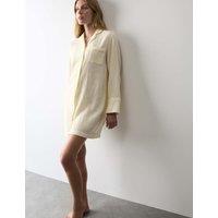 Autograph Pure Cotton Muslin Nightshirt Pale Yellow