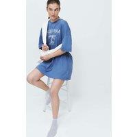 B by Boutique Pure Cotton Printed Oversized Nightdress Dark Blue