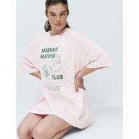 B by Boutique Pure Cotton Printed Oversized Nightdress Light Pink