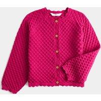 M&S Pure Cotton Pointelle Cardigan (2-8 Yrs) Fuchsia