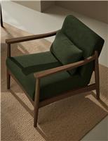 Sherwood Dark Oak Velvet Accent Chair