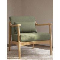 M&S Sherwood Light Oak Chenille Accent Chair Soft Green
