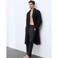 Autograph Pure Cotton Textured Dressing Gown Dark Navy