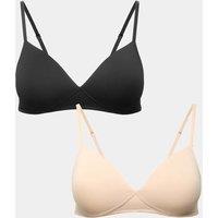 M&S 2 Pack Non Wired First Bra Black Mix