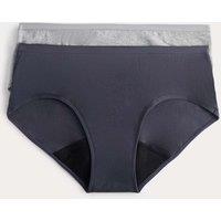 M&S 2 Pack Cotton Rib Heavy Absorbency Period Knicker Shorts Grey Mix