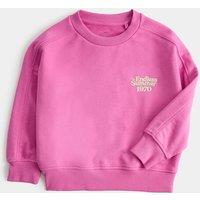 M&S Cotton Rich Endless Summer Sweatshirt (2-8 Yrs) Fuchsia