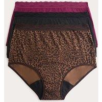 M&S 3 Pack Heavy Absorbency Period Full Briefs Brown Mix