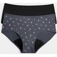 M&S 2 Pack Heavy Absorbency Period Knicker Shorts Carbon