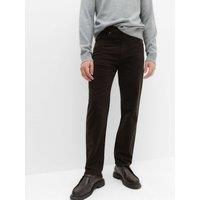 M&S Straight Fit Italian Moleskin 5 Pocket Trousers Dark Brown