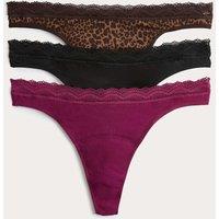 M&S 3 Pack LightAbsorbency Period Thongs Brown Mix