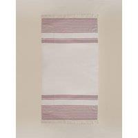 M&S Pure Cotton Hammam Beach Towel Brown Mix